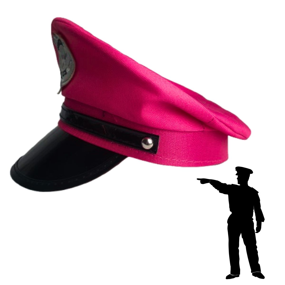 Chapéu Quepe Boina Policial Especial Rosa Fantasia Cosplay Chapéu Quepe Boina Policial Especial Rosa Fantasia Cosplay